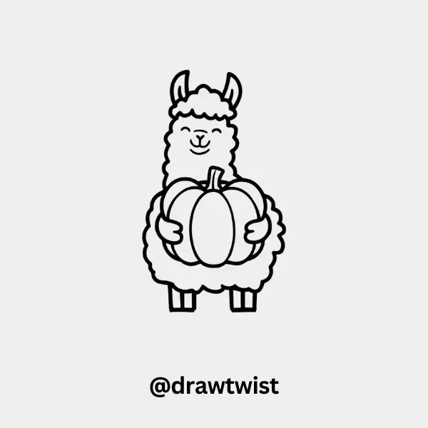 Llama with a Pumpkin