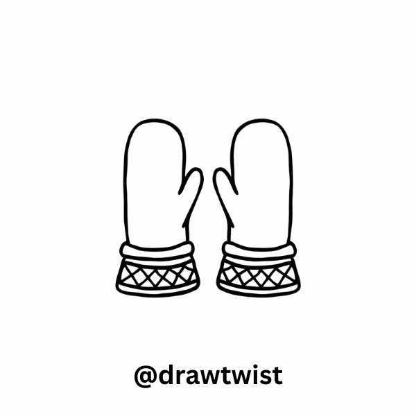 Long Mittens With Patterned Cuffs