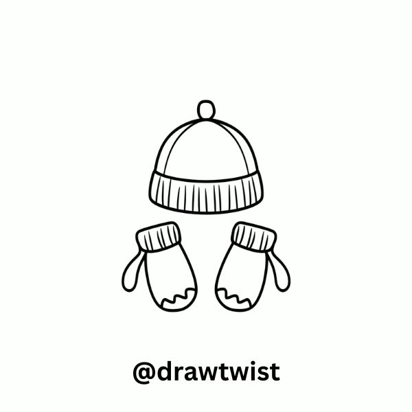 Winter Hat and Mittens Doodle