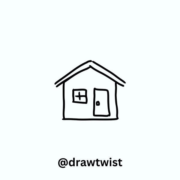 Minimal Line-Art Cabin