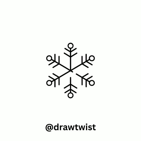 Minimal Line-Art Snowflake