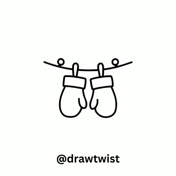 Mittens Hanging on a Clothesline