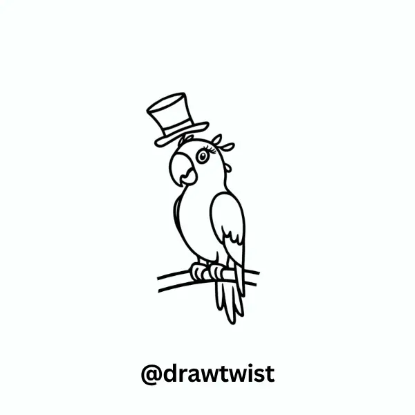 Parrot Balancing a Tiny Hat