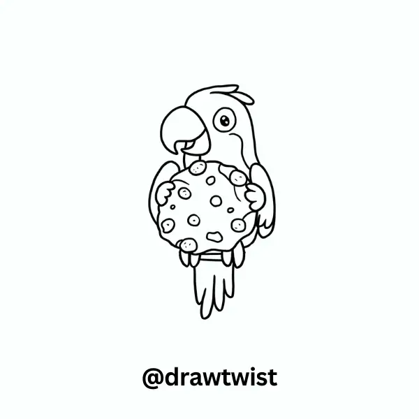 Parrot Eating a Big Cookie