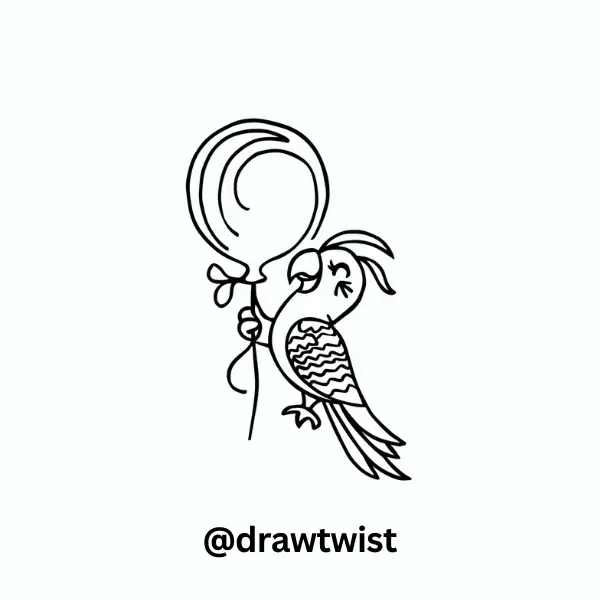 Parrot Holding a Balloon