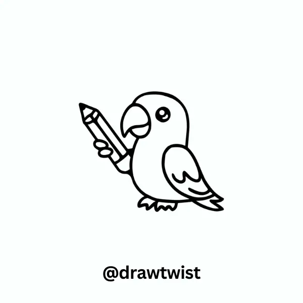 Parrot Holding a Pencil