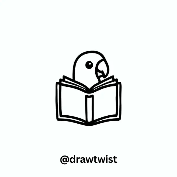 Parrot Peeking From a Book