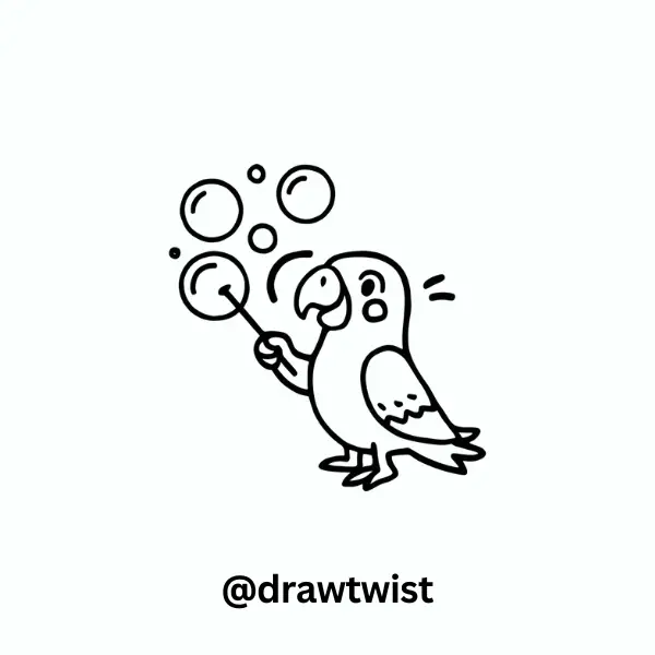 Parrot Playing With Bubbles