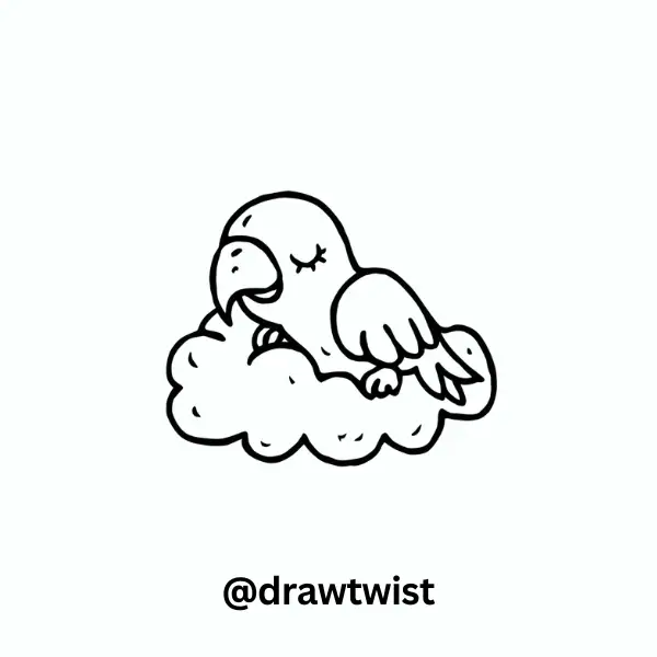 Parrot Sleeping on a Cloud
