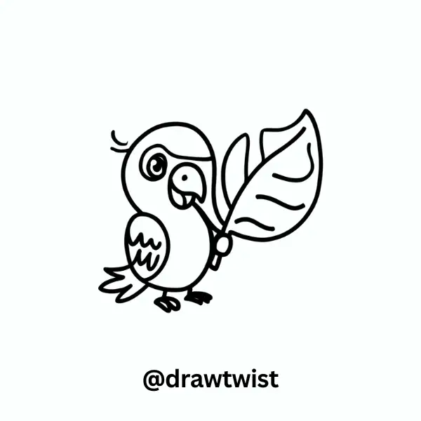 Parrot With a Giant Leaf