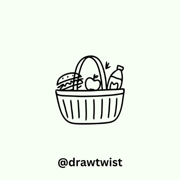 Picnic Basket Outline