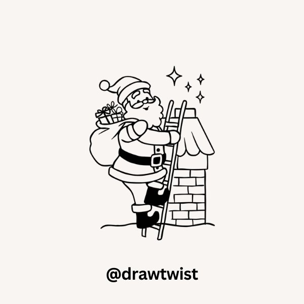 Santa Climbing a Ladder