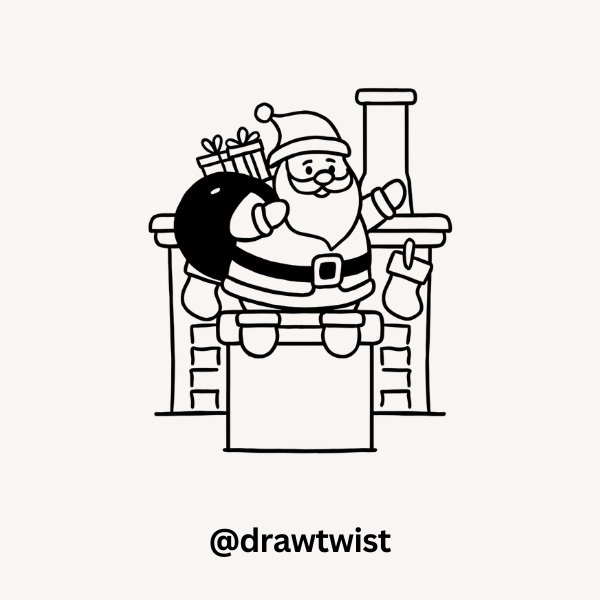 Santa Coming Down the Chimney