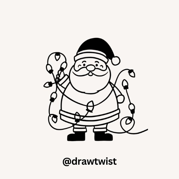 Santa Holding Christmas Lights