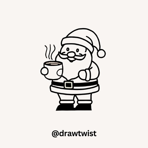 Santa Holding a Cup of Hot Cocoa