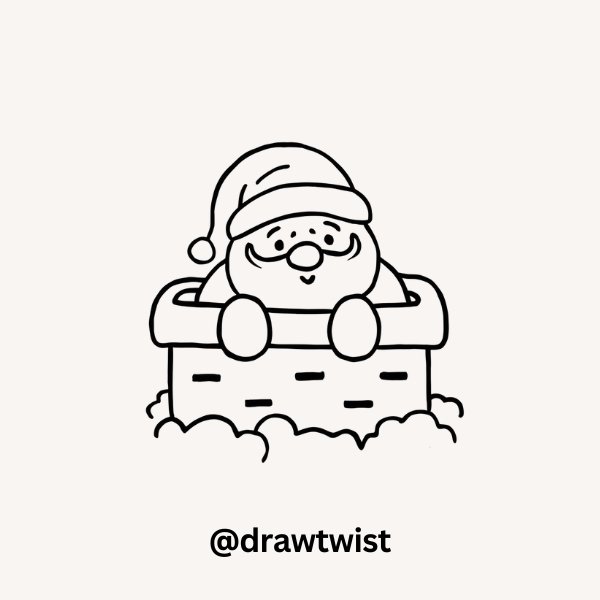 Santa Peeking from a Chimney