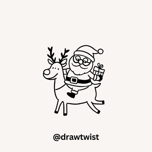 Santa Riding a Reindeer