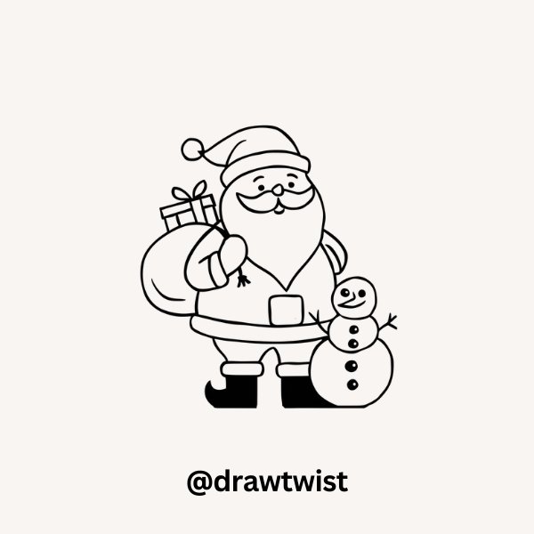 Santa with a Snowman Friend