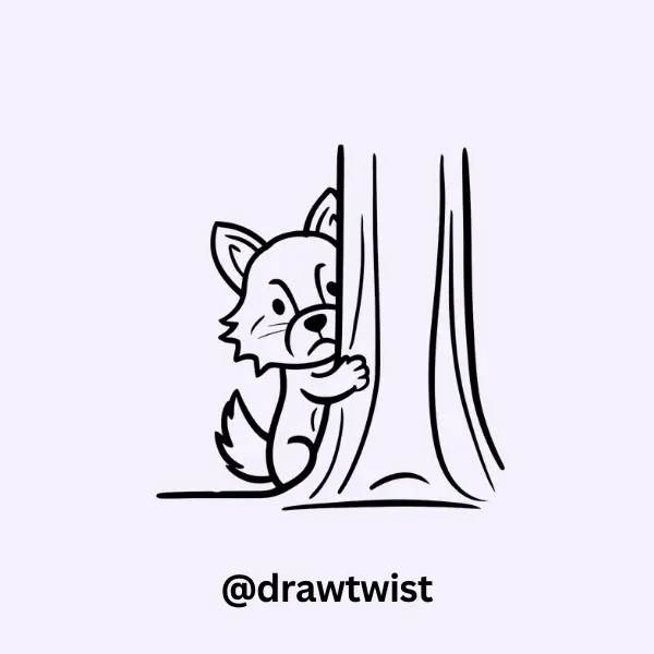 Shy Wolf Hiding