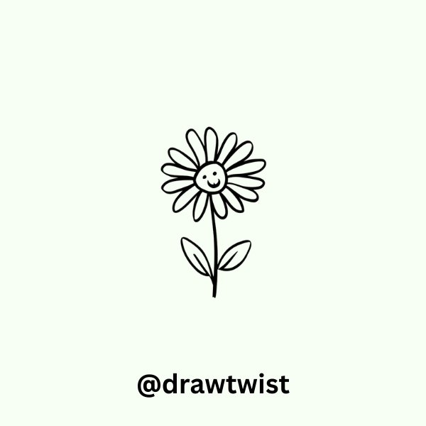 Single Daisy Drawing