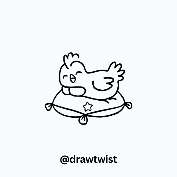 Sleepy Chick on a Pillow