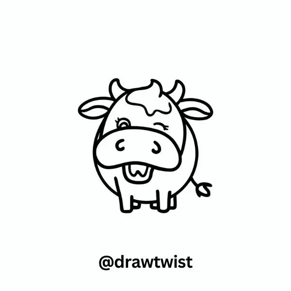 Sleepy Cow Yawning