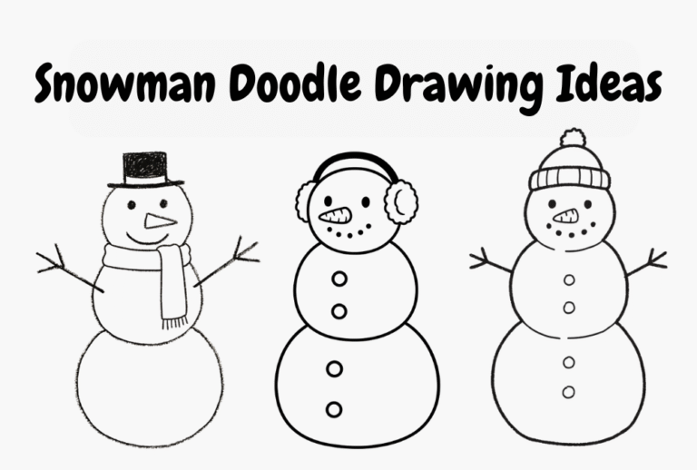Snowman Doodle Drawing Ideas