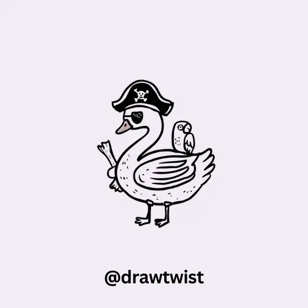 Swan Dressed as a Pirate