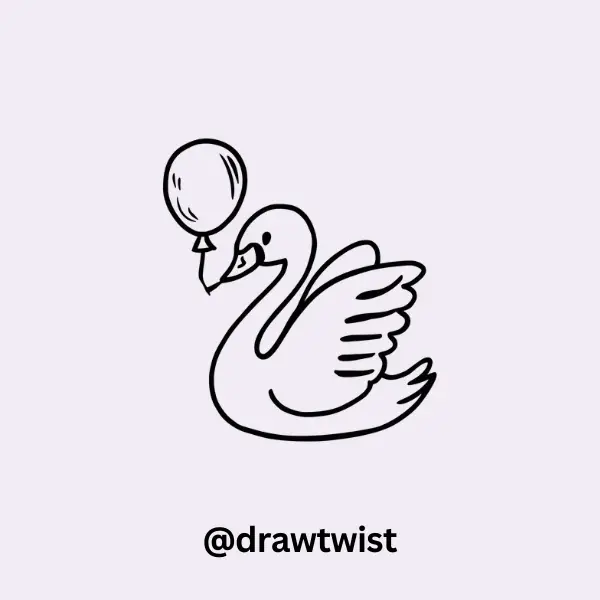 Swan Holding a Balloon
