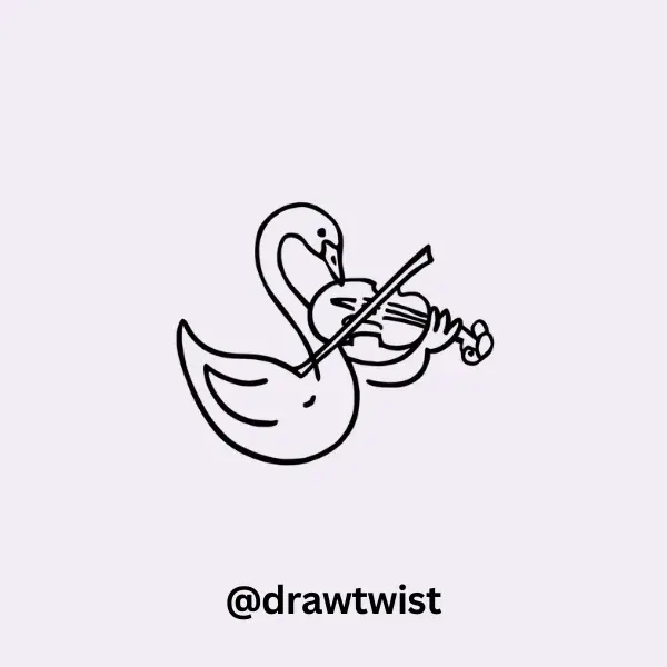 Swan Playing a Violin