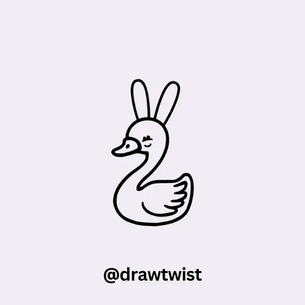 Swan Wearing Bunny Ears