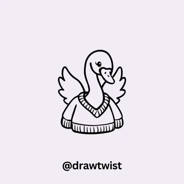 Swan Wearing a Cozy Sweater