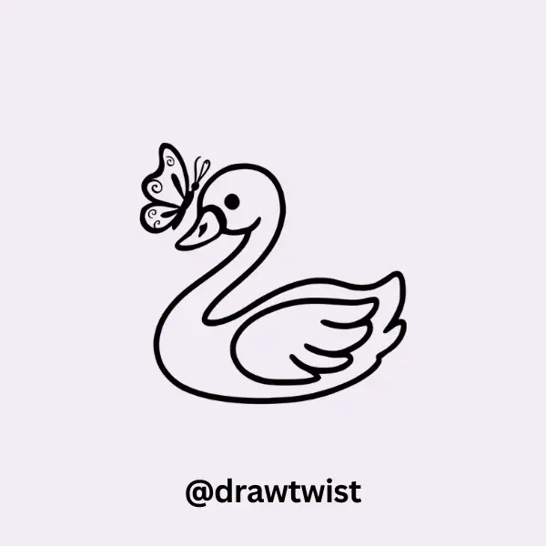 Swan with a Butterfly on Its Nose