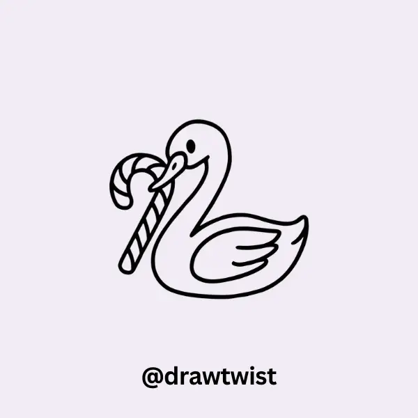 Swan with a Candy Cane
