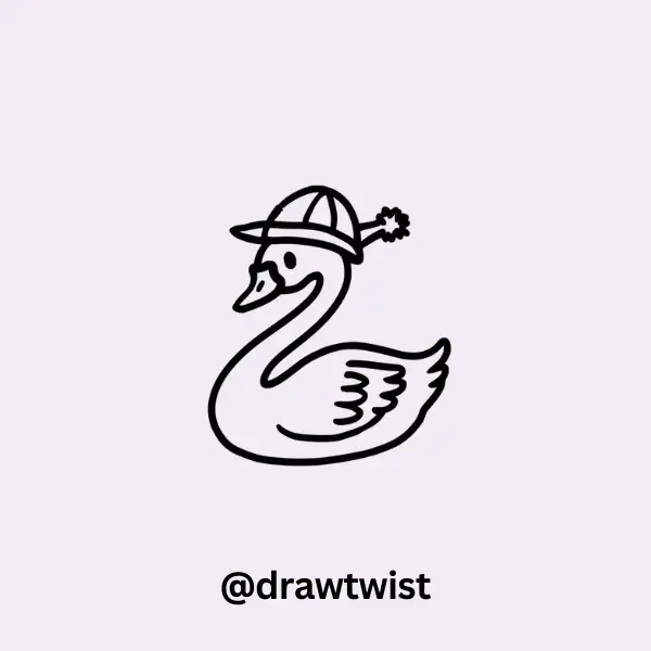 Swan with a Fishing Hat