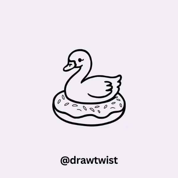Swan with a Floating Donut