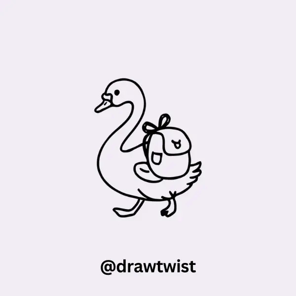Swan with a Tiny Backpack