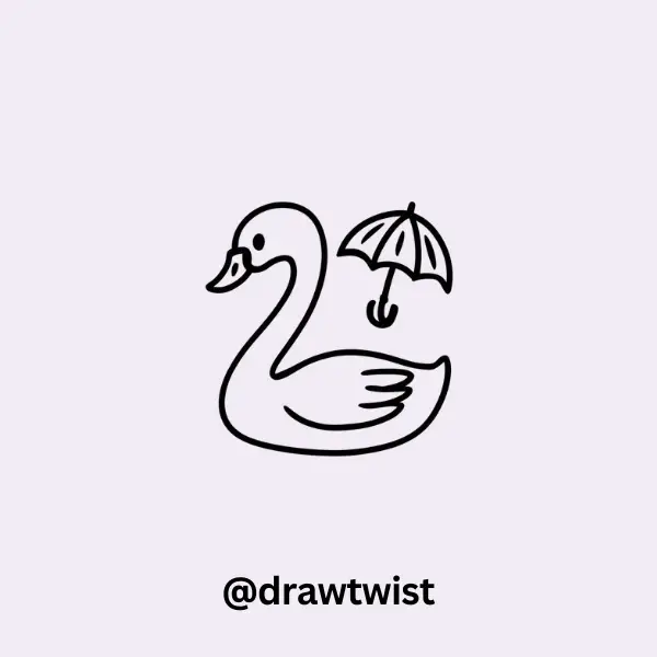 Swan with a Tiny Umbrella