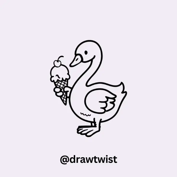 Swan with an Ice Cream Cone