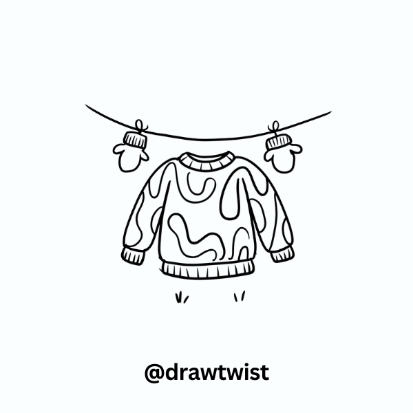 Sweater with Mittens Hanging on a String