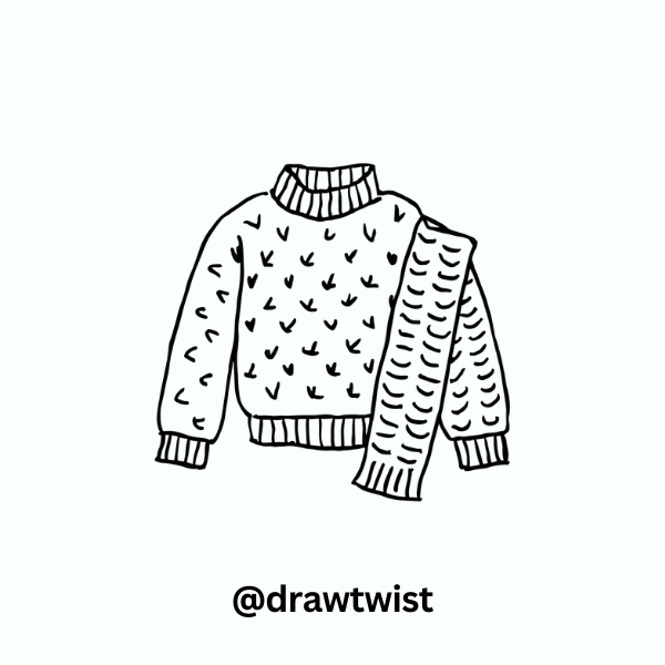 Sweater with Scarf Pattern