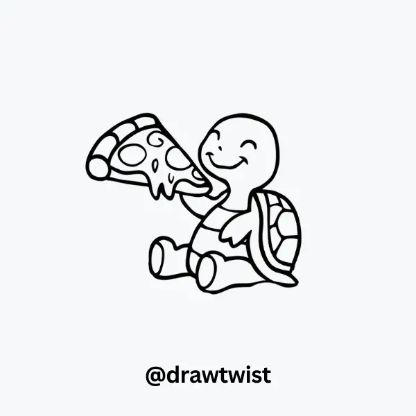 Turtle Eating a Slice of Pizza