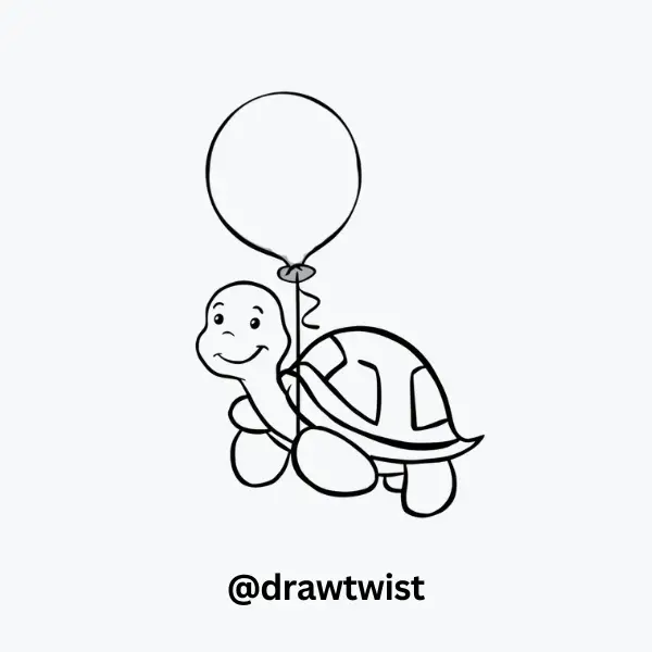 Turtle Holding a Balloon
