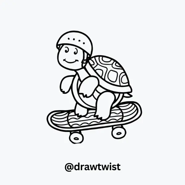 Turtle Riding a Skateboard