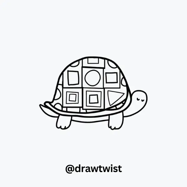 Turtle Shell with Geometric Shapes