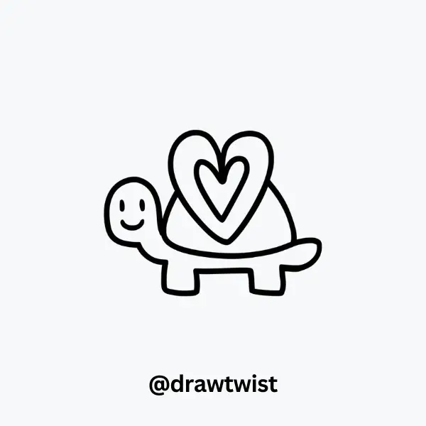 Turtle with Heart-Shaped Shell