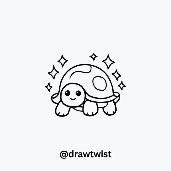 Turtle with Sparkles Around It