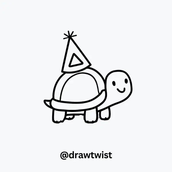 Turtle with a Birthday Hat