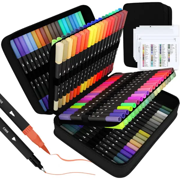 Sunacme 110-Color Dual Brush Marker Set – A Perfect Creative Pack for Kids