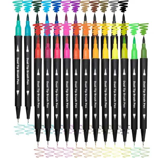 Piochoo Dual Brush Marker Pens